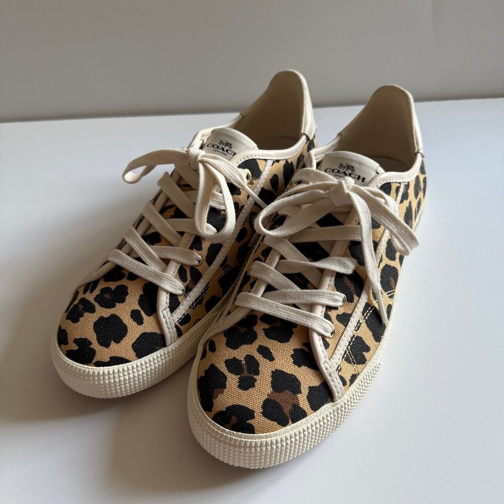 Coach Leopard Sneakers [COACH C136 Low Top Sneaker with Leopard Print]